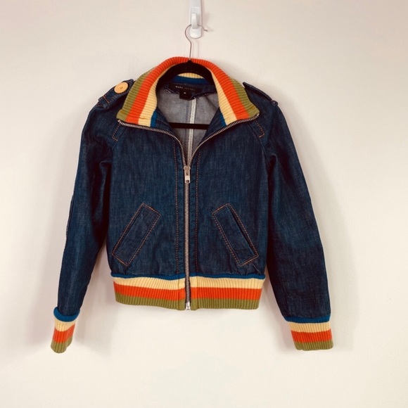 Vintage Marc Jacobs Denim Bomber Jacket - Picture 1 of 15
